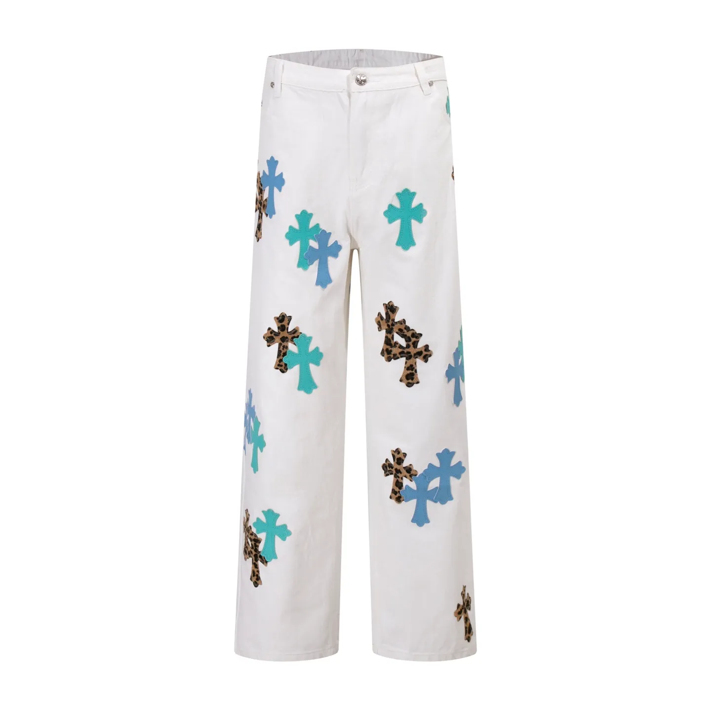 P240 Style number: H896 [Men's zipper style] Croxin & 𝐂𝐡𝐫𝐨𝐦𝐞 𝐇𝐞𝐚𝐫𝐭 ss25 new Fontainebleau limited star 💫 patchwork leather jeans. Styles with different washed textures are very friendly to people with thin legs. The slightly flared version perfectly modifies the shape of the legs. The timeless and moderate length makes it easy to match and match. It is the basis for various styles and is a must-have in your wardrobe! The fabric is stiff but also makes the upper body soft without losing texture. The washing process is even more perfect. It is a must-have item for everyone! ! ! Washed wheat, hang tag, pants label, complete with three labels Color: white Size: 30-32-34-36